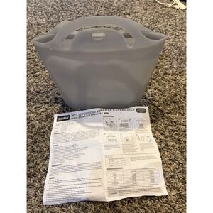 Haakaa Multipurpose Silicone Steamer Steriliser Bag Grey 1250ml Reusable Bag